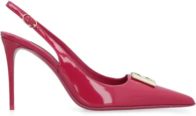 Dolce & Gabbana Dg Logo Patent Leather Slingback Pumps