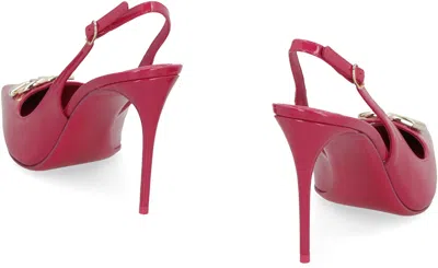 Dolce & Gabbana Dg Logo Patent Leather Slingback Pumps