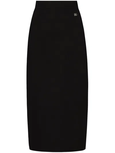 Dolce & Gabbana Cady Calf-length Skirt With Slits