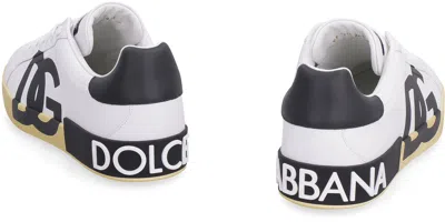 Dolce & Gabbana Calfskin Nappa Portofino Sneakers With Dg Logo Print
