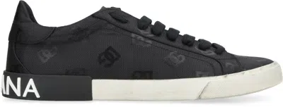 Dolce & Gabbana Low-top Sneakers Vintage Effect In Black