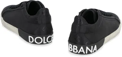 Dolce & Gabbana Low-top Sneakers Vintage Effect In Black