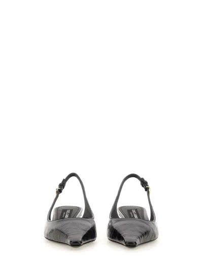 Dolce & Gabbana Mun 30 Croc-embossed Leather Slingback Pumps