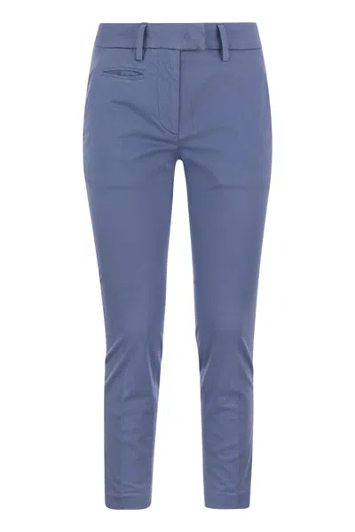Dondup Perfect - Slim-fit Cotton Gabardine Trousers