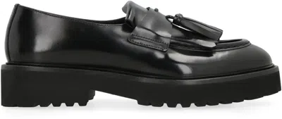 Doucal's Woman Loafers Black Size 8.5 Leather