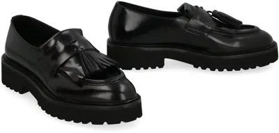 Doucal's Woman Loafers Black Size 8.5 Leather