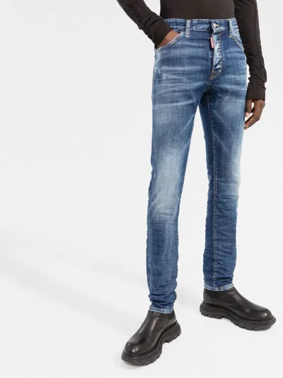 Dsquared2 Navy Blue 5-pocket Pants For Men