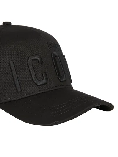 Dsquared2 Embroidered Icon Baseball Cap In Black