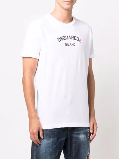 Dsquared2 Men's White Cotton T-shirt With Logo