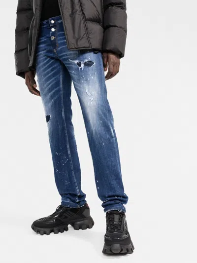 Dsquared2 Distressed Paint Splattered Jeans
