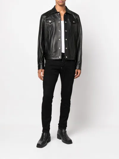 Dsquared2 Long-sleeved Leather Jacket