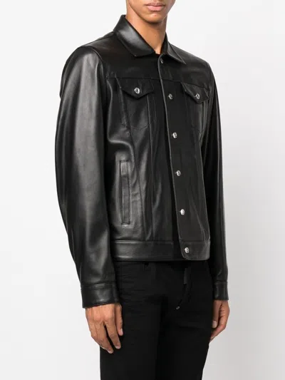 Dsquared2 Long-sleeved Leather Jacket