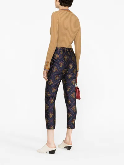 Etro Micor Floral Jacquard Trouser Pants