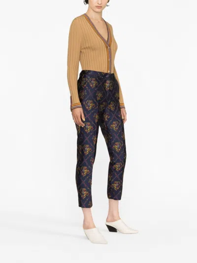 Etro Micor Floral Jacquard Trouser Pants