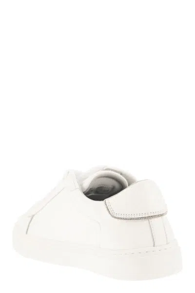 Fabiana Filippi Lace-up Leather Sneakers With Shiny Accents