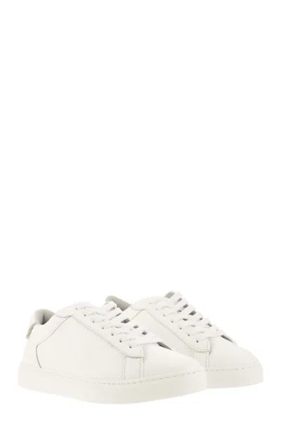Fabiana Filippi Lace-up Leather Sneakers With Shiny Accents
