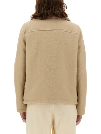 Fay Textured Wool Jacket With Plush Collar