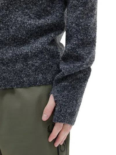 Fred Perry Mens Boucle Knit Crew Neck Sweater In Gray