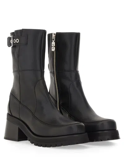 Ganni Woman Ankle Boots Black Size 8 Textile Fibers