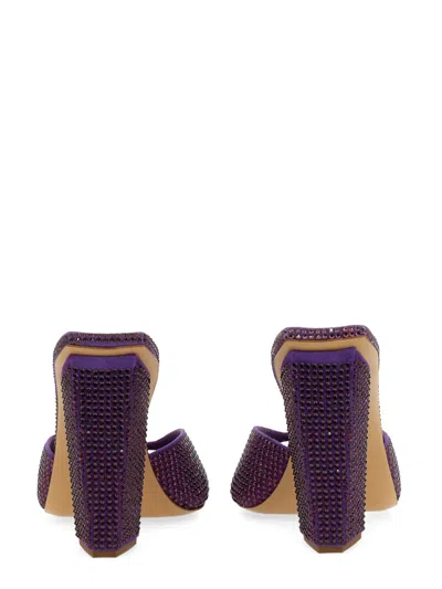 Gia Borghini Rosie 14 Sandal Block Heel In Purple
