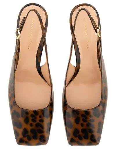 Gianvito Rossi Christina Sling 55mm Animal-print Pumps
