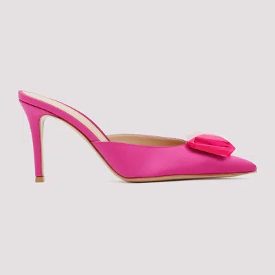 Gianvito Rossi Crystal-detail Satin Slingback Pumps