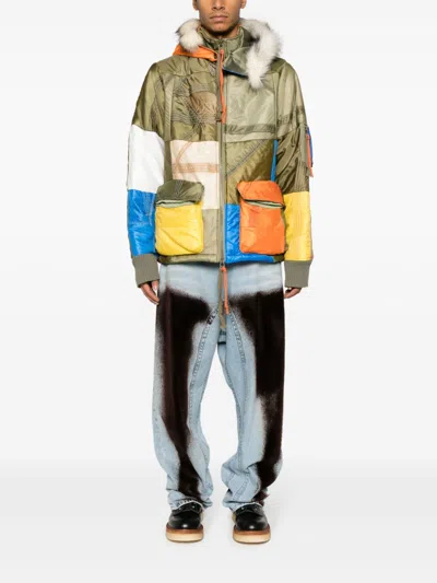 Greg Lauren Parachute Scrapwrk Color-block Panelled Jacket
