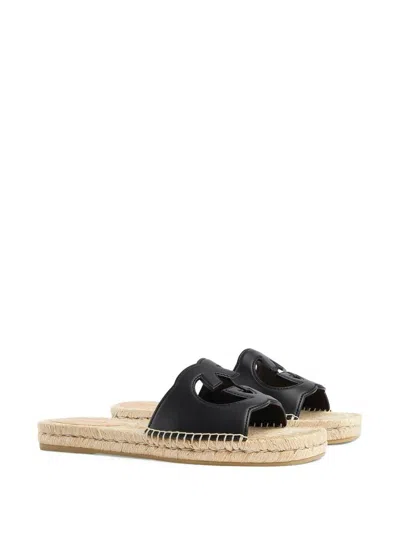 Gucci Interlocking G Cutout Leather Sandal