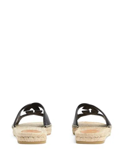 Gucci Interlocking G Cutout Leather Sandal