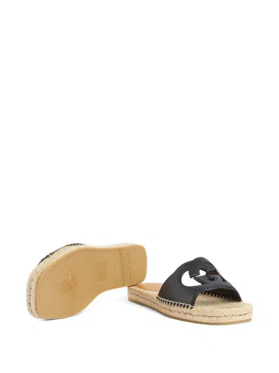 Gucci Interlocking G Cutout Leather Sandal