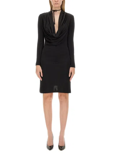 Helmut Lang Liquid Jersey Cowl-neck Dress