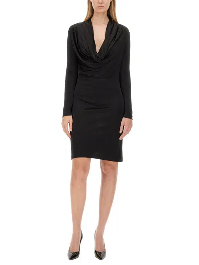 Helmut Lang Liquid Jersey Cowl-neck Dress