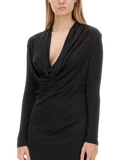 Helmut Lang Liquid Jersey Cowl-neck Dress