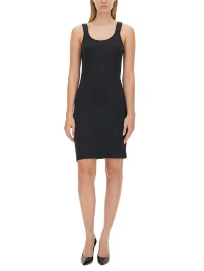Helmut Lang Ribbed Texture Scoop Neckline Slim Fit