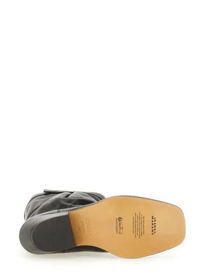 Isabel Marant 'ademe' Black Biker Boots With Buttons
