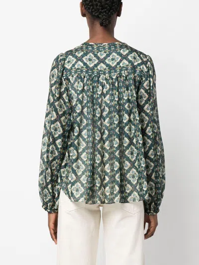 Isabel Marant Patterned Front-tie Blouse