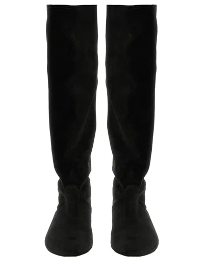 Isabel Marant 'sayla' Black Boots With Draping In Suede Woman