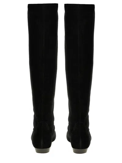 Isabel Marant 'sayla' Black Boots With Draping In Suede Woman