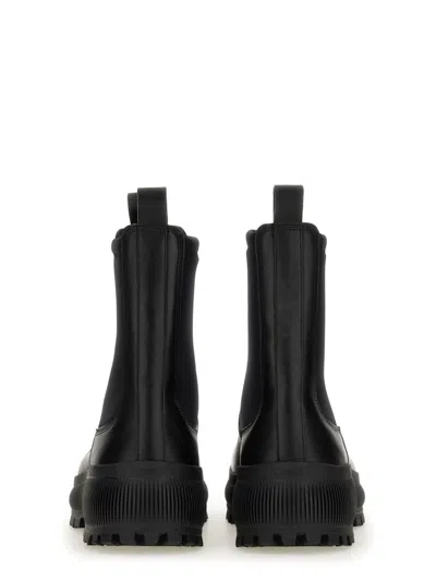 Jil Sander Black Black Leather Chelsea Boots In Black