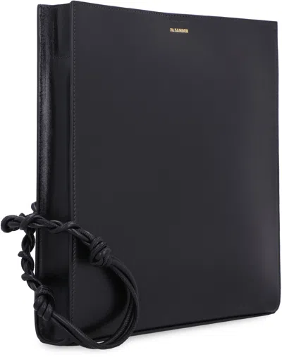Jil Sander Tangle Medium Black Leather Shoulder Bag