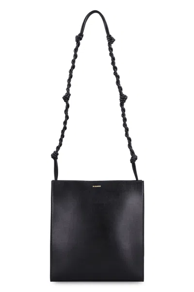 Jil Sander Tangle Medium Black Leather Shoulder Bag