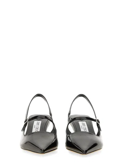 Jimmy Choo Patent Leather Slingback With Back Monogram
