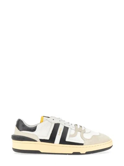 Lanvin Black And White Leather Clay Low Mesh Sneakers