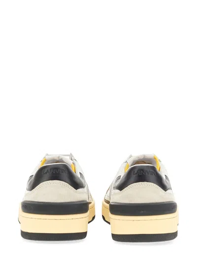 Lanvin Black And White Leather Clay Low Mesh Sneakers