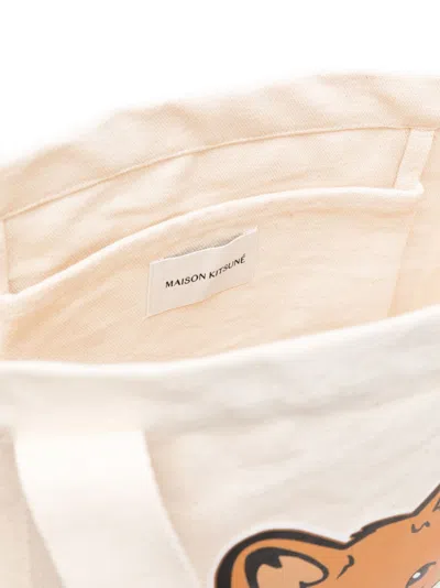 MAISON KITSUNÉ MAISON KITSUNÉ FOX HEAD COTTON TOTE BAG 