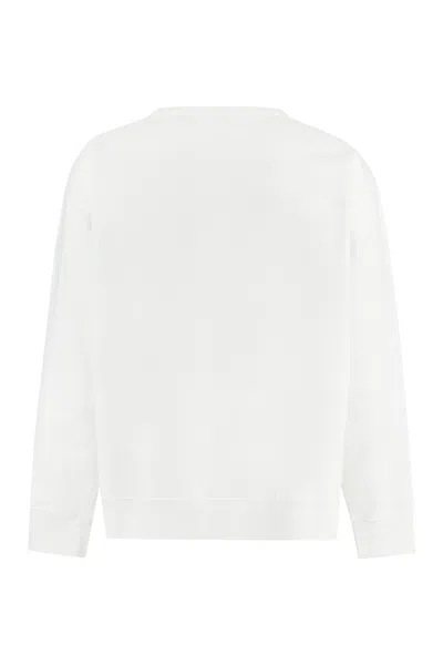 Maison Margiela Classic White Cotton Crew-neck Sweatshirt For Men