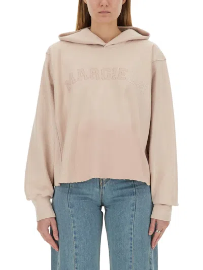 Maison Margiela Beige Embroidered Logo Sweatshirt
