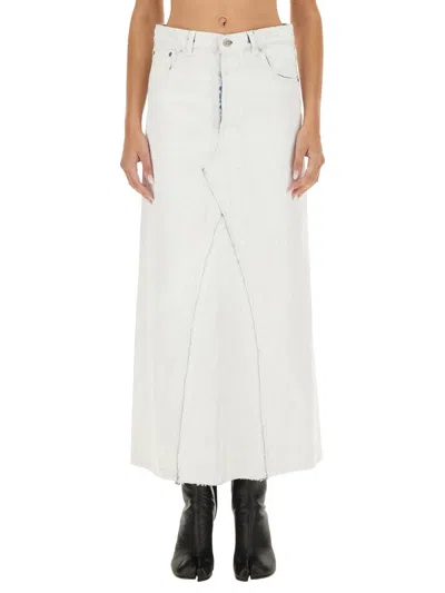 Maison Margiela Coated Denim Long Skirt