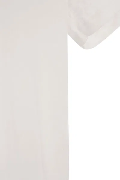 Majestic Crew Neck T Shirt In Linen And Short Sleeve