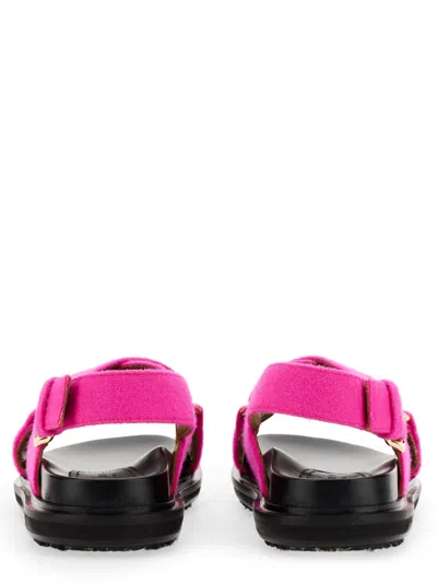 Marni Woman Sandals Fuchsia Size 6 Textile Fibers